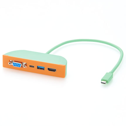 USB-C to HDMI USB-A Type-C DB9 RS232 Docking Station