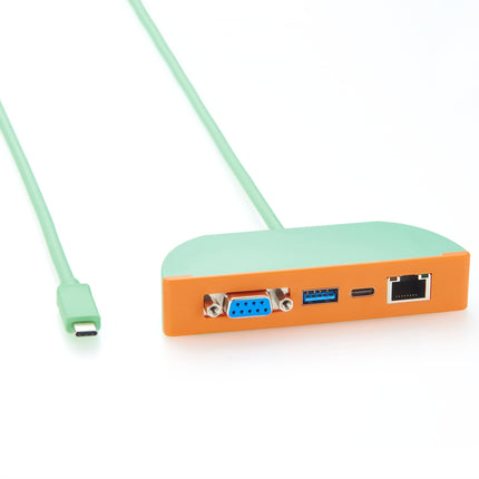 USB-C Multiport Adapter with DB9 RS232 USB-A USB-C RJ45