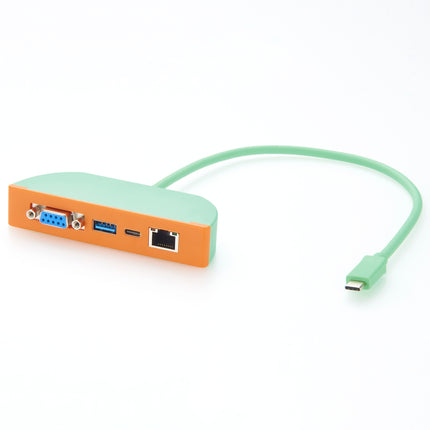 USB-C Multiport Adapter with DB9 RS232 USB-A USB-C RJ45