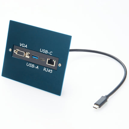 USB-C to VGA USB-A USB-C RJ45 Multiport Panel Mount Hub