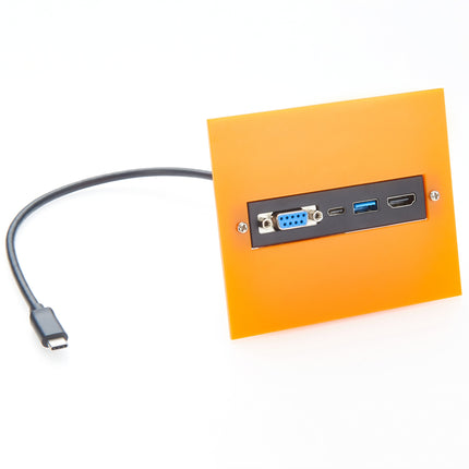 USB-C to HDMI DB9 RS232 USB-A USB-C Panel Mount Adapter
