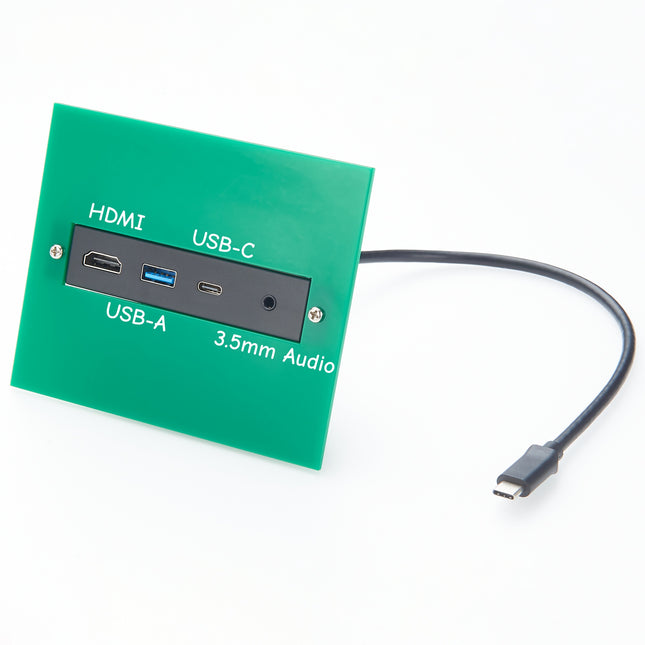 USB-C to HDMI USB-A USB-C 3.5mm Audio Panel Mount Converter