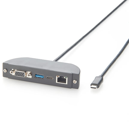 USB-C to VGA USB-A USB-C RJ45 Multiport Panel Mount Hub