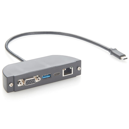 USB-C to VGA USB-A USB-C RJ45 Multiport Panel Mount Hub