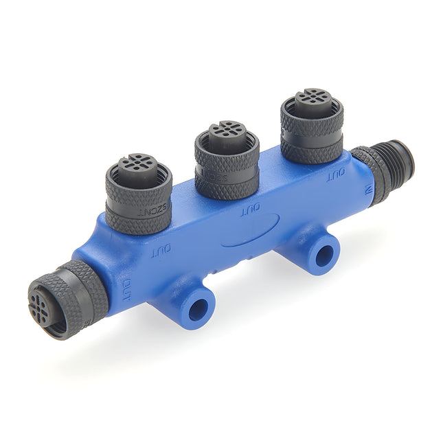 M12 Actuator and Sensor Splitter 3-Port