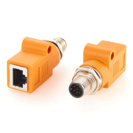 M12 A-Code to RJ45 Panel Mount Adapter
