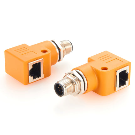 Right Angled M12 A Code 8 Pin to RJ45 Adapter