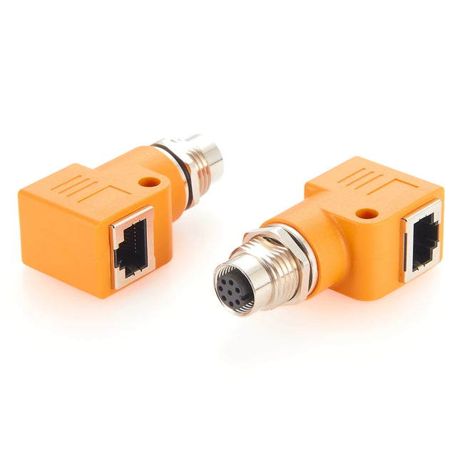 M12 A Code to RJ45 Bulkhead Adapter