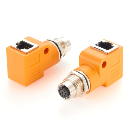 M12 A Code to RJ45 Bulkhead Adapter