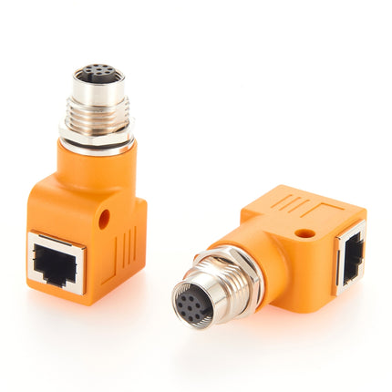 M12 A Code to RJ45 Bulkhead Adapter