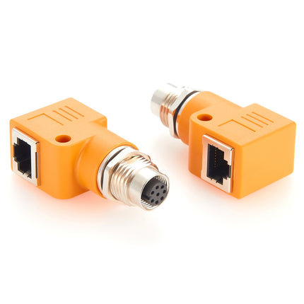 M12 A Code to RJ45 Bulkhead Adapter