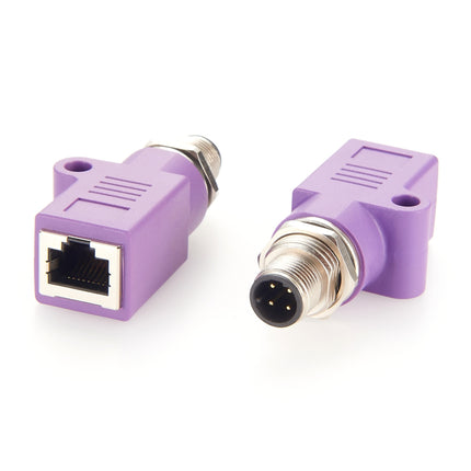 M12 D-Code to RJ45 Panel Mount Adapter