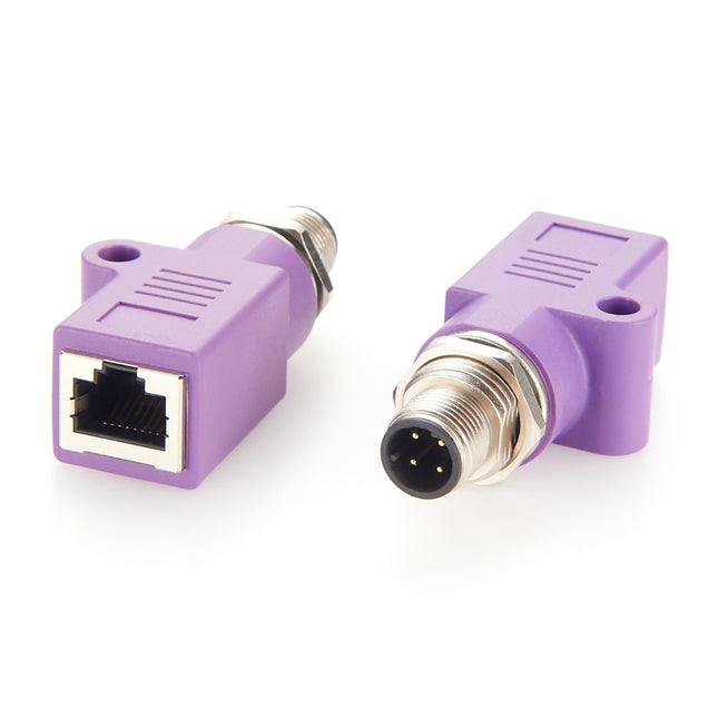 M12 D-Code to RJ45 Panel Mount Adapter