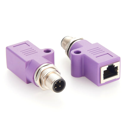 M12 D-Code to RJ45 Panel Mount Adapter