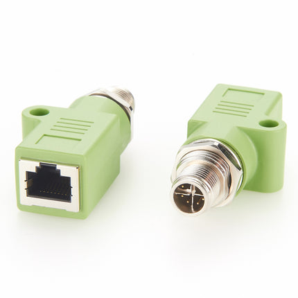 M12 X-Code to RJ45 Panel Mount Adapter