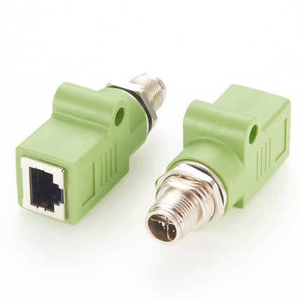 M12 X-Code to RJ45 Panel Mount Adapter