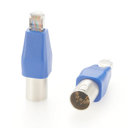 DMX 5-Pin Male XLR to RJ45 Male Ethernet Adapter