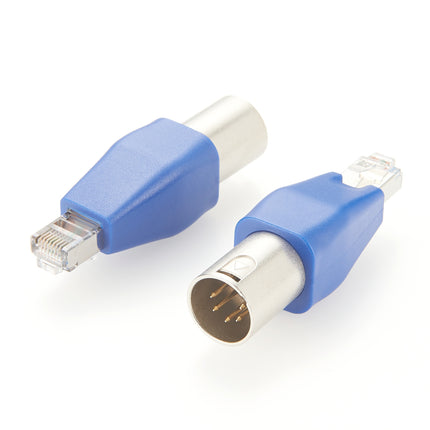 DMX 5-Pin Male XLR to RJ45 Male Ethernet Adapter