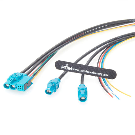 Dual H-MTD Automotive Ethernet Splitter Cable with 6 MQS Power Contacts