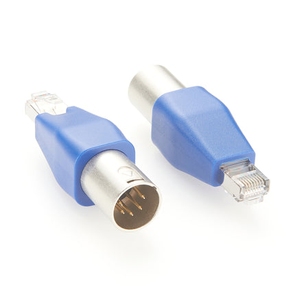 DMX 5-Pin Male XLR to RJ45 Male Ethernet Adapter