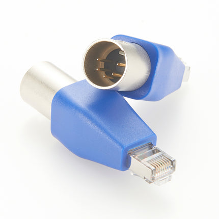 DMX 5-Pin Male XLR to RJ45 Male Ethernet Adapter