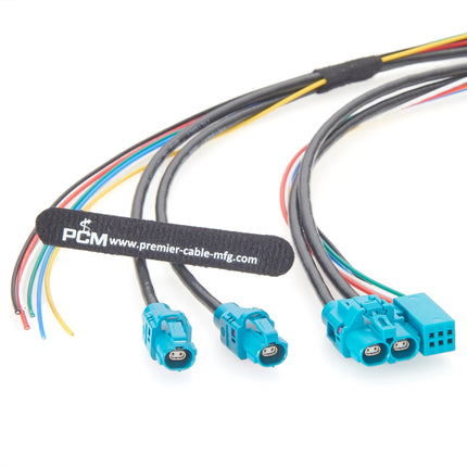 Dual H-MTD Automotive Ethernet Splitter Cable with 6 MQS Power Contacts
