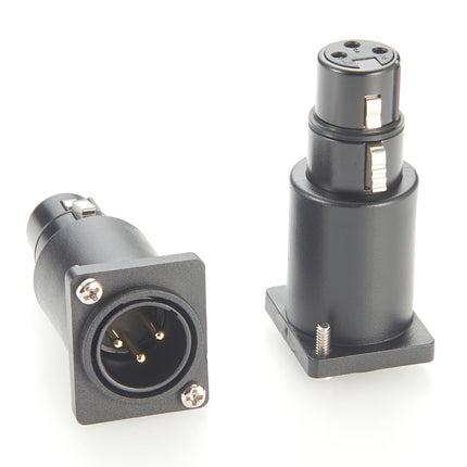 XLR D Series 3-Pin Male to Female Panel Mount Adapter Bulkhead Coupler