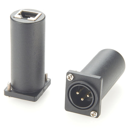 Panel Mount 3-Pin XLR Male to RJ45 Adapter