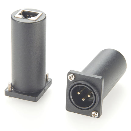 D-Type Panel Mount XLR 3 Pin Male to RJ45 Adapter