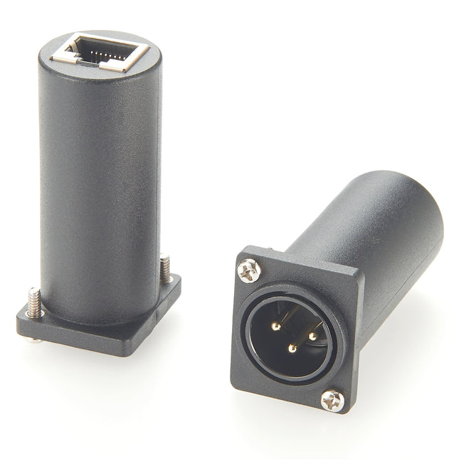D-Type Panel Mount XLR 3 Pin Male to RJ45 Adapter