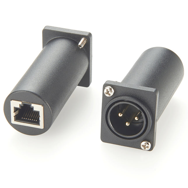 Panel Mount 3-Pin XLR Male to RJ45 Adapter
