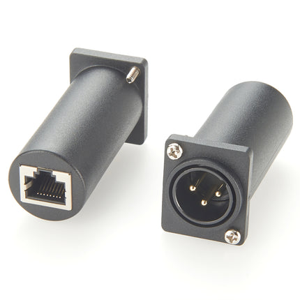 D-Type Panel Mount XLR 3 Pin Male to RJ45 Adapter