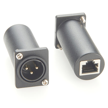 D-Type Panel Mount XLR 3 Pin Male to RJ45 Adapter