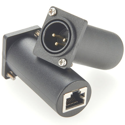 Panel Mount 3-Pin XLR Male to RJ45 Adapter