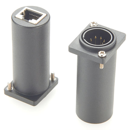D Series 5 Pin XLR Female to RJ45 Panel Mount Connector