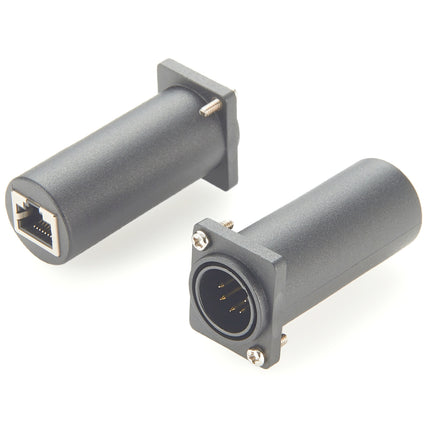 Panel Mount 5-Pin XLR Male to RJ45 Adapter