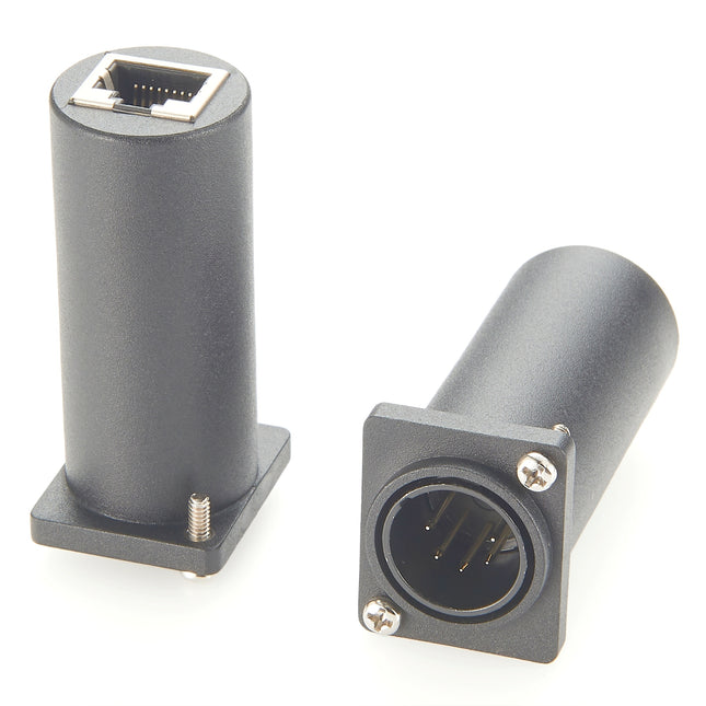D Series 5 Pin XLR Female to RJ45 Panel Mount Connector