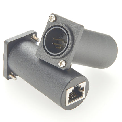 Panel Mount 5-Pin XLR Male to RJ45 Adapter