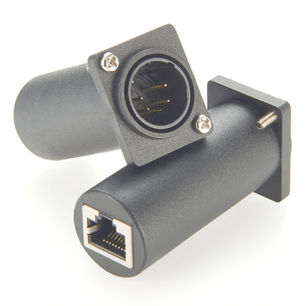 D Series 5 Pin XLR Female to RJ45 Panel Mount Connector