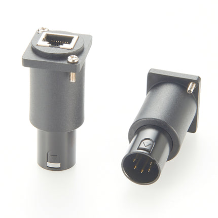 DMX 5-Pin XLR Male to RJ45 Panel Mount Adapter