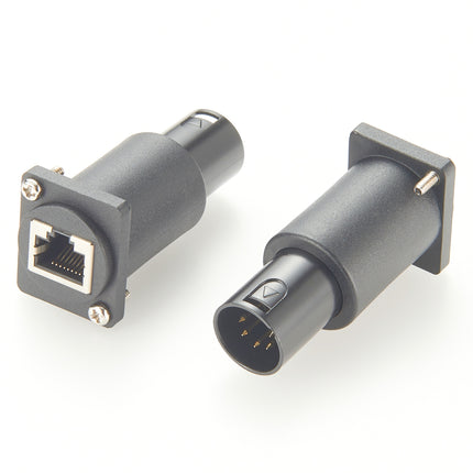 DMX 5-Pin XLR Male to RJ45 Panel Mount Adapter