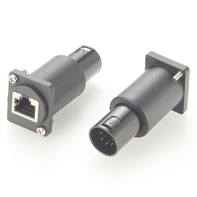 DMX 5-Pin XLR Male to RJ45 Panel Mount Adapter