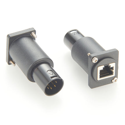 DMX 5-Pin XLR Male to RJ45 Panel Mount Adapter