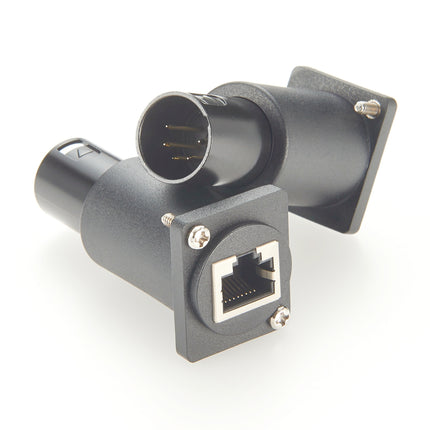 DMX 5-Pin XLR Male to RJ45 Panel Mount Adapter