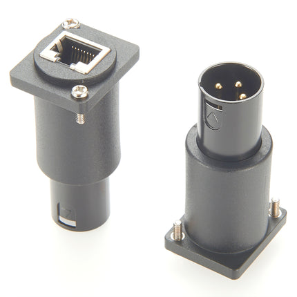3-Pin XLR Male to RJ45 D-Series Panel Mount Connector