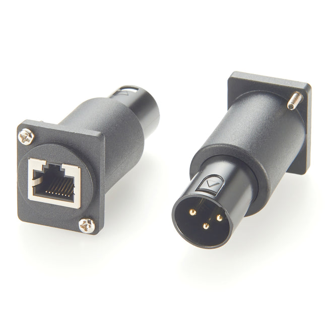 DMX 3 Pin XLR Male to RJ45 Panel Mount Adapter