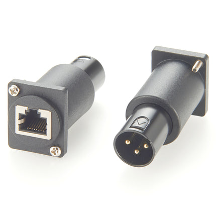3-Pin XLR Male to RJ45 D-Series Panel Mount Connector