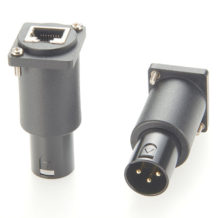 3-Pin XLR Male to RJ45 D-Series Panel Mount Connector