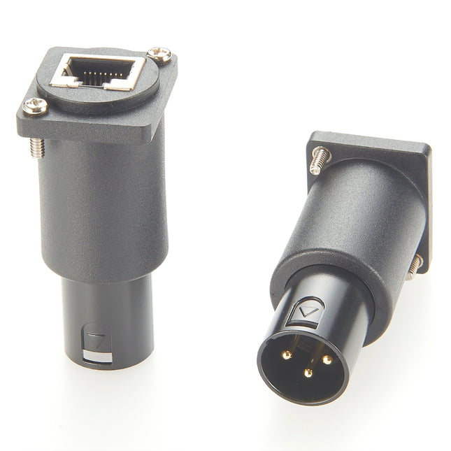 3-Pin XLR Male to RJ45 D-Series Panel Mount Connector