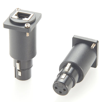 XLR 3-Pin Female to RJ45 D-Type Panel Mount Adapter